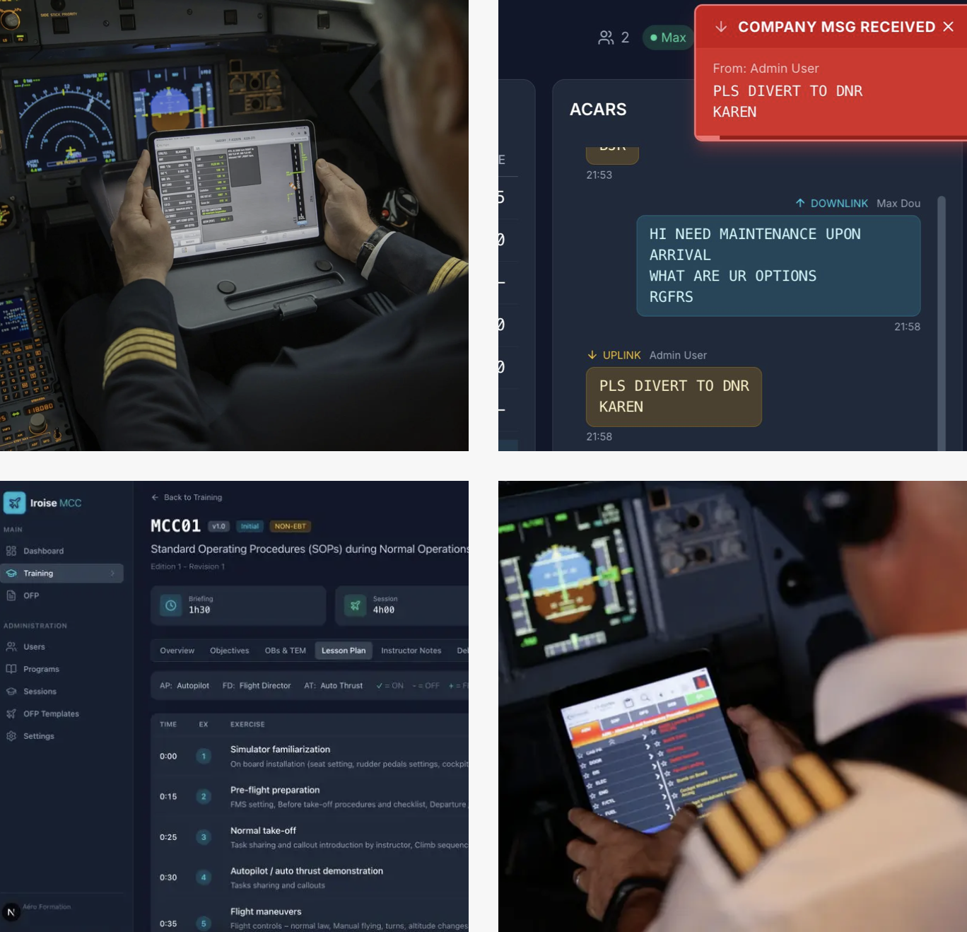 Environnement APS-MCC chez Iroise : iPads, EFB, ACARS, briefings type compagnie