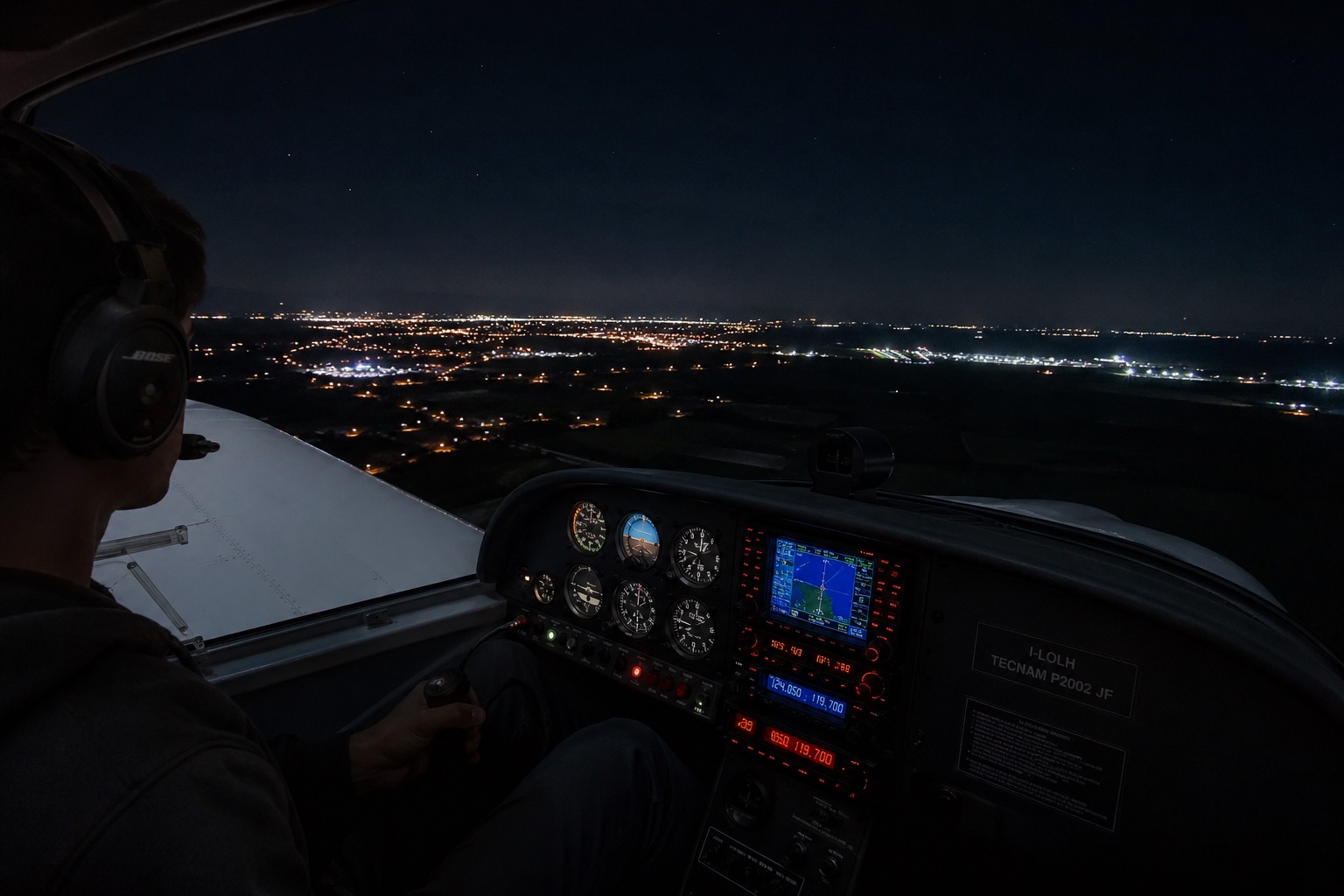 Tours de piste en solo de nuit — formation NVFR Iroise